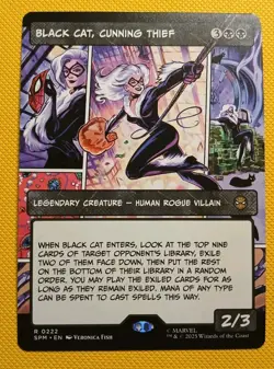 MTG Black Cat, Cunning Thief Showcase - Marvel's Spider-Man #222 - Image 1
