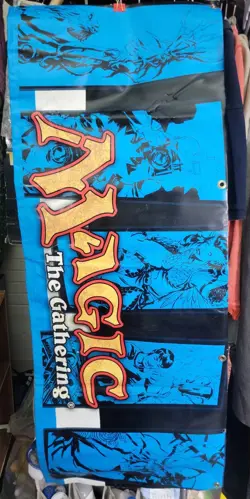 Magic the Gathering WOTC Promo Double-Sided Vinyl Hanging Banner Blue 48"x18" - Image 1