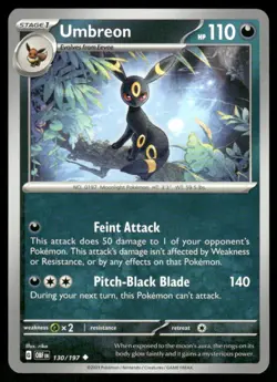 2023 Scarlet & Violet Series - Obsidian Flames Umbreon Uncommon #130 - Image 1