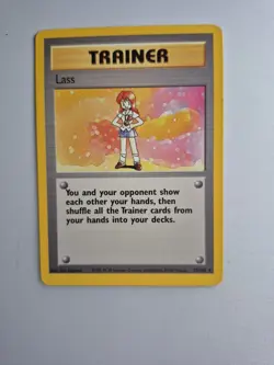 Pokemon TCG Trainer Lass Base Set Unlimited Rare Card 75/102 Vintage 1999 - Image 1