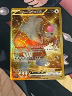 Pokemon TCG Bloodmoon Ursaluna EX Twilight Masquerade Gold Rare 222/167 NM - Image 1