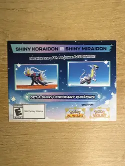 Pokemon Scarlet & Violet Shiny Koraidon Or Shiny Miraidon Code Unscratched B3614 - Image 2