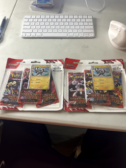 Pokemon TCG Destined Rivals Zebstrika 3-Pack Blister SV10 3 Pack New - LOT OF 2 - Image 1