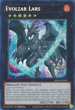 Yugioh! Evolzar Lars - MP24-EN099 - Prismatic Secret Rare - 1st Edition Near Min - Image 1