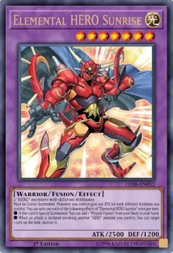 Yugioh! LP Elemental HERO Sunrise - LED6-EN012 - Ultra Rare - 1st Edition Lightl - Image 1