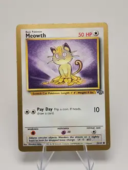 Pokemon Meowth Fruit Roll Up Gold Border Promo Card 56/64 Excellent Condition - Image 2