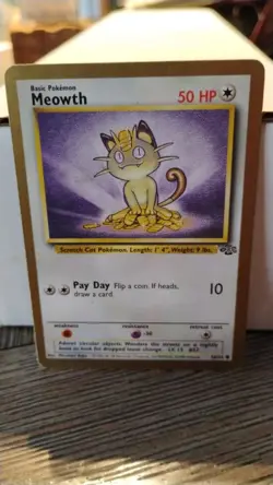 MEOWTH Jungle Set Gold Border POKEMON 1999 Trading Card 56/64 TCG - Image 1