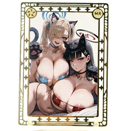 Goddess Story: Asuna & Rio (Blue Archive) Spicy Metal Anime Waifu CCG Card - Image 2