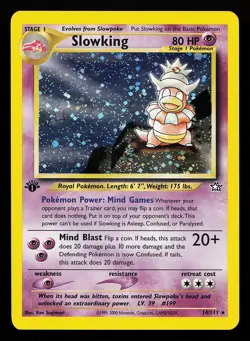Slowking 14/111 Holo Rare 1st Edition Neo Genesis Pokemon Card - Image 1