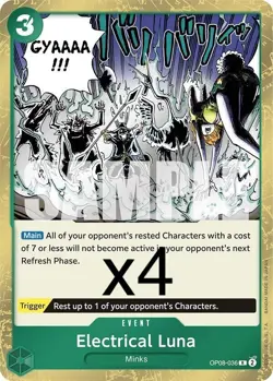 4X One Piece Card Game Electrical Luna OP08-036 Rare NM - Image 1