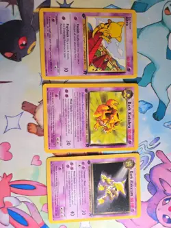 Pokemon Card Lot First Edition WOTC Team Rocket Dark Alakazam 18 3 Card Lot - Image 1