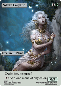 SYLVAN CARYATID : MTG altered-art magic card : with sexy, elven lady! - Image 1