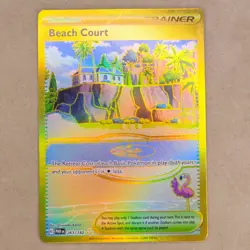 Beach Court 263/182 Paradox Rift Gold Hyper Rare Pokemon TCG Card NM Near Mint - Image 1