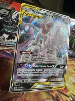 Pokemon TCG Mewtwo & Mew GX SM191 Holo Card Clean - Image 4