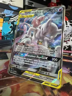 Pokemon TCG Mewtwo & Mew GX SM191 Holo Card Clean - Image 5