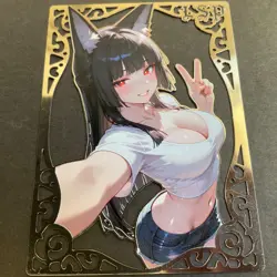 Goddess Story Gold METAL Card - Serial Number #/100! Anime Girl Bikini Fox Girl - Image 4