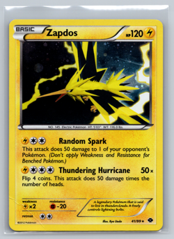 Zapdos Next Destinies Holo Rare 41/99 - Pokemon Tcg Card - HP - Image 1