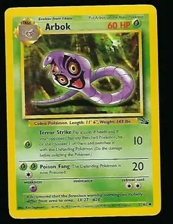 Arbok 31/62 - 1999 Fossil Set Pokemon Card - Rare Non Holo - NM/M - Image 1