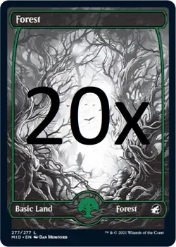 20x Forest (#277) - MTG Magic the Gathering - Midnight Hunt Basic Land Lot- NM - Image 1