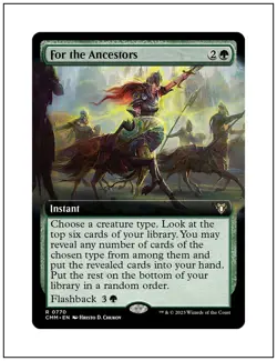 1x For the Ancestors, Extended Art, Commander Masters, Magic MTG NM - Image 1