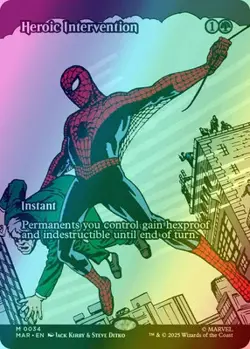 MTG - Heroic Intervention - Borderless - Marvels Spiderman - FOIL - NM - Image 1