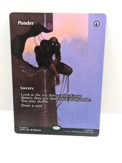 MTG Spiderman - Ponder - Borderless - Sorcery - MAR 013 - - Image 1