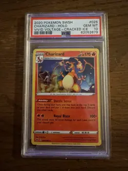 2020 Pokemon SWSH Charizard Holo PSA Gem Mint 10 Vivid Voltage Cracked Ice - Image 2