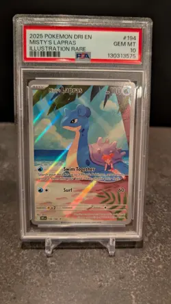 2025 POKEMON DESTINED RIVALS ILLUSTRATION RARE #194 MISTY'S LAPRAS PSA 10 💎 - Image 2