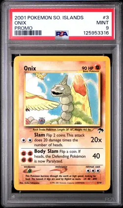 2001 POKEMON SOUTHERN ISLANDS PROMO #3 ONIX PSA 9 - Image 1