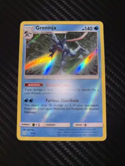 Pokemon TCG Greninja Holo Rare 9/18 Detective Pikachu Heavily Played - Image 1