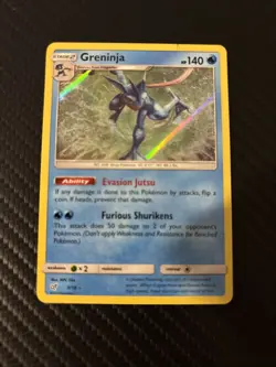Pokemon TCG Greninja Holo Rare 9/18 Detective Pikachu Heavily Played - Image 2