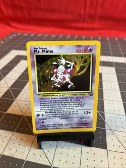Vintage 1999 Pokemon TCG Jungle Unlimited Mr. Mime Holo 6/64 Card - Image 1