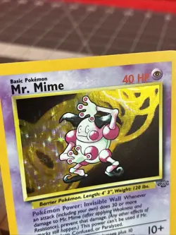 Vintage 1999 Pokemon TCG Jungle Unlimited Mr. Mime Holo 6/64 Card - Image 2
