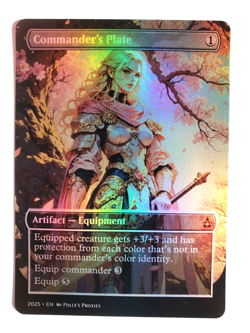 Commander's Plate FOIL Proxy Card Custom Cute Sakura Anime Girl Art Design - Image 1