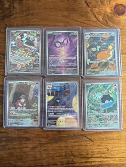 Pokemon 6 Card Illustration Rare Lot Rotom Pecharunt Raticate Clamperl - Image 1