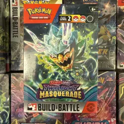 Pokemon TCG Twilight Masquerade Build and Battle Box 4 Booster Packs Promo Card - Image 1