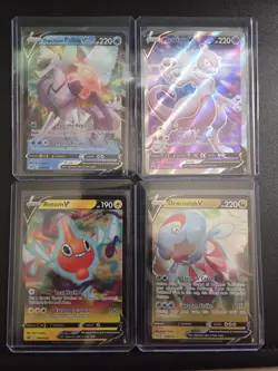 Pokemon Card Lot Full Art V Holo Rare Mewtwo SWSH229 Rotom SWSH257 and More - Image 1