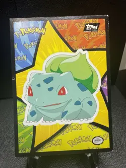1999 Topps Pokemon The Movie Edition Sticker Cards Bulbasaur - LP - Image 1