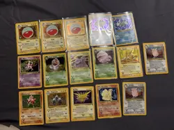 Vintage Pokemon 16 Holo Rare Card Lot Base Fossil Jungle Rocket 1999 WOTC Damage - Image 1