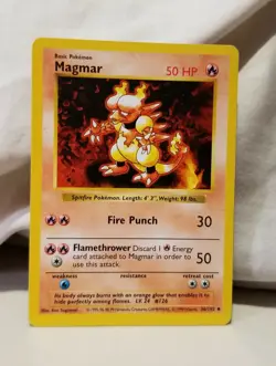 Magmar Pokemon Base Set Shadowless Uncommon Card #36 36/102 - Image 1