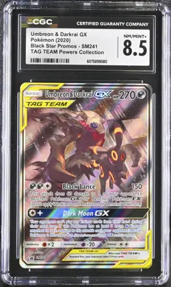 CGC 8.5 Umbreon & Darkrai GX 2020 Black Star Promos SM241 Pokemon Card - Image 1