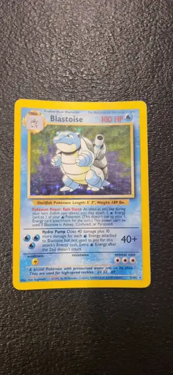 Pokemon TCG Blastoise Base Set Holo Unlimited Rare Card 2/102 MP Condition - Image 1