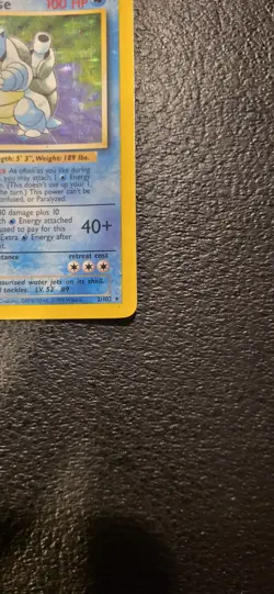 Pokemon TCG Blastoise Base Set Holo Unlimited Rare Card 2/102 MP Condition - Image 3