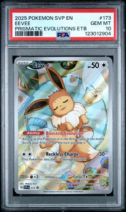 2025 POKEMON SVP EN-SV BLACK STAR PROMO #173 EEVEE PSA 10 - Image 1
