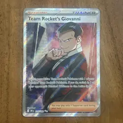 Pokemon TCG Destined Rivals Trainer Team Rockets Giovanni 225/182 Full Art NM - Image 1