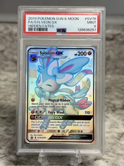 Pokemon TCG Sylveon GX SV76/SV94 Hidden Fates Shiny Vault Holo PSA 9 Mint - Image 1