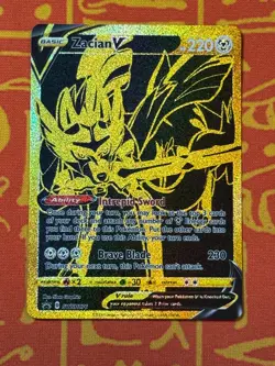 POKEMON TCG ZACIAN V SWSH076 HOLO BLACK STAR PROMO NEAR MINT - Image 1