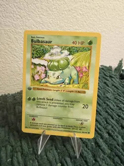1999 Pokemon Base Set Shadowless First Edition Bulbasaur (NM) - Image 1