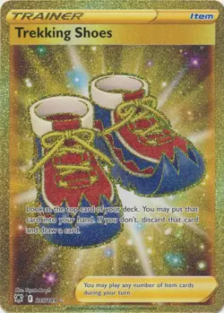 TREKKING SHOES 215/189 ASTRAL RADIANCE POKEMON (GOLD SECRET RARE, NM) - Image 1