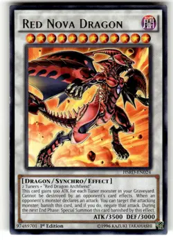 Yugioh! LP Red Nova Dragon - HSRD-EN024 - Rare - 1st Edition Lightly Played, Eng - Image 1